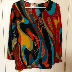 Colorful Mid Sleeve Top